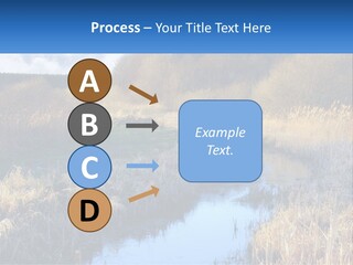 A River Running Through A Lush Green Field PowerPoint Template