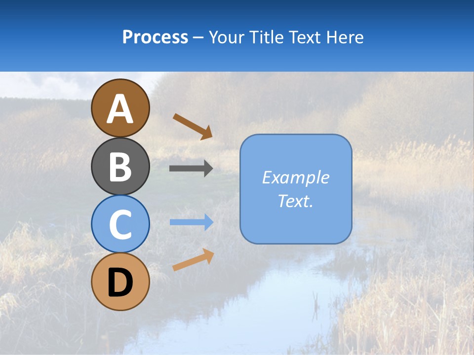 A River Running Through A Lush Green Field PowerPoint Template