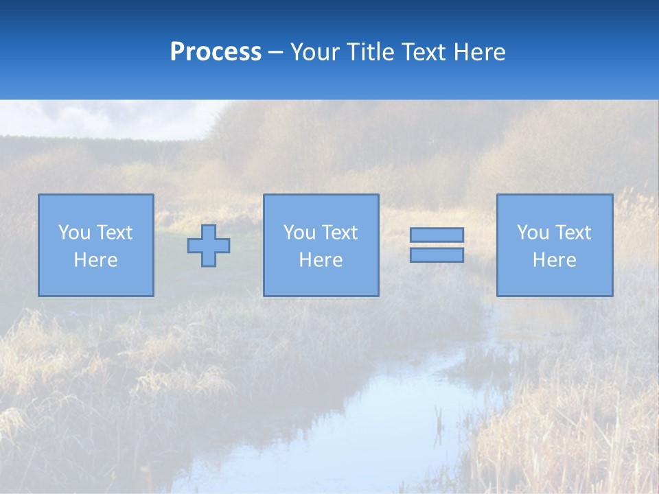 A River Running Through A Lush Green Field PowerPoint Template