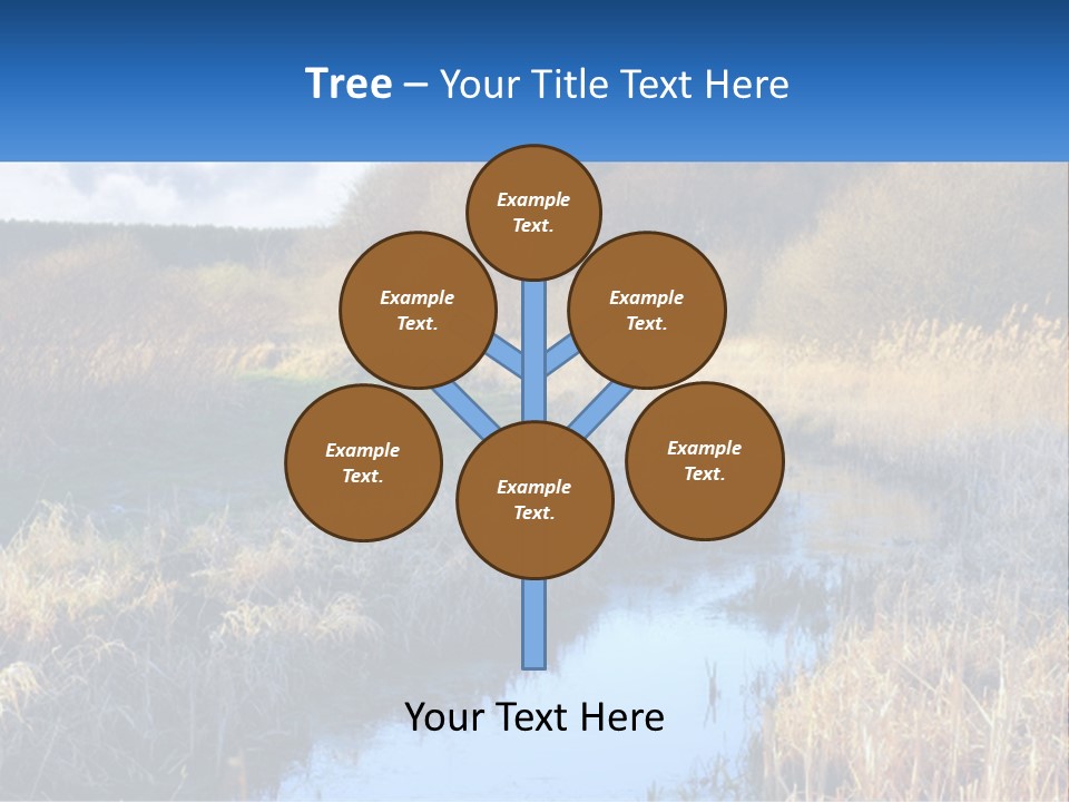 A River Running Through A Lush Green Field PowerPoint Template