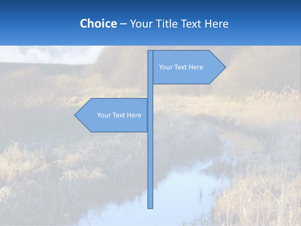 A River Running Through A Lush Green Field PowerPoint Template