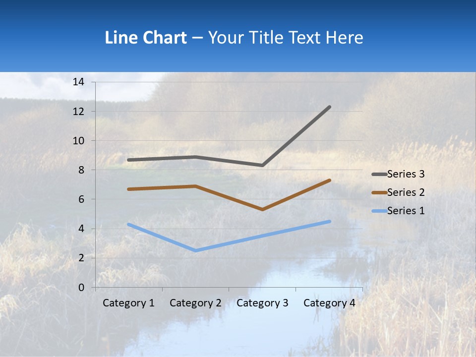 A River Running Through A Lush Green Field PowerPoint Template