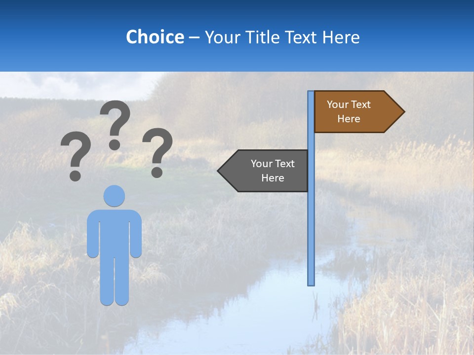 A River Running Through A Lush Green Field PowerPoint Template