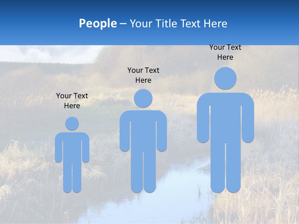 A River Running Through A Lush Green Field PowerPoint Template