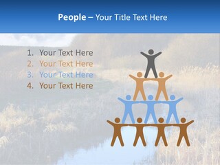 A River Running Through A Lush Green Field PowerPoint Template