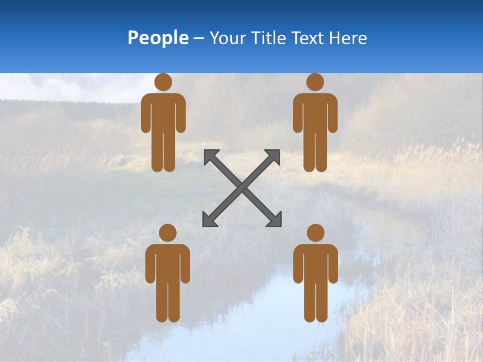 A River Running Through A Lush Green Field PowerPoint Template