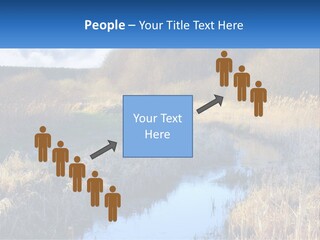 A River Running Through A Lush Green Field PowerPoint Template