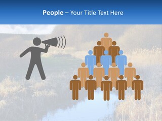 A River Running Through A Lush Green Field PowerPoint Template