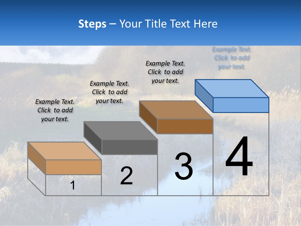 A River Running Through A Lush Green Field PowerPoint Template