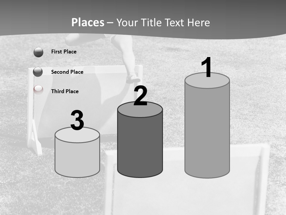 A Child Jumping Over A Chair In A Field PowerPoint Template