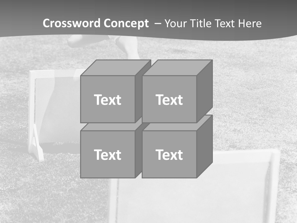 A Child Jumping Over A Chair In A Field PowerPoint Template