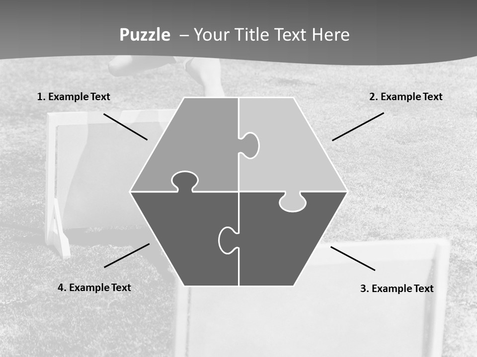 A Child Jumping Over A Chair In A Field PowerPoint Template