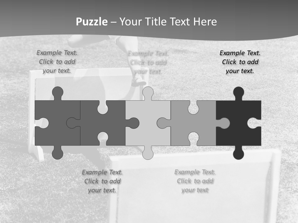 A Child Jumping Over A Chair In A Field PowerPoint Template