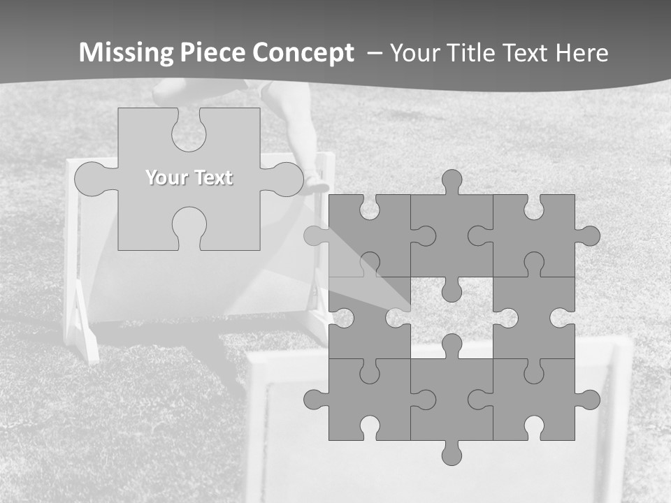 A Child Jumping Over A Chair In A Field PowerPoint Template