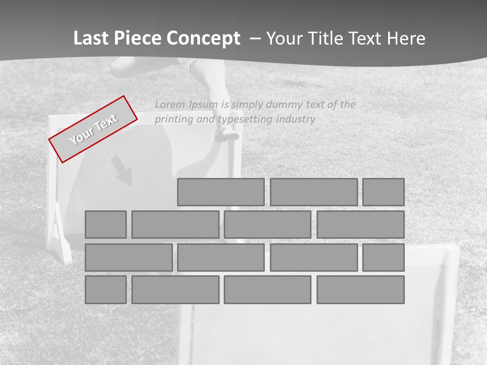 A Child Jumping Over A Chair In A Field PowerPoint Template
