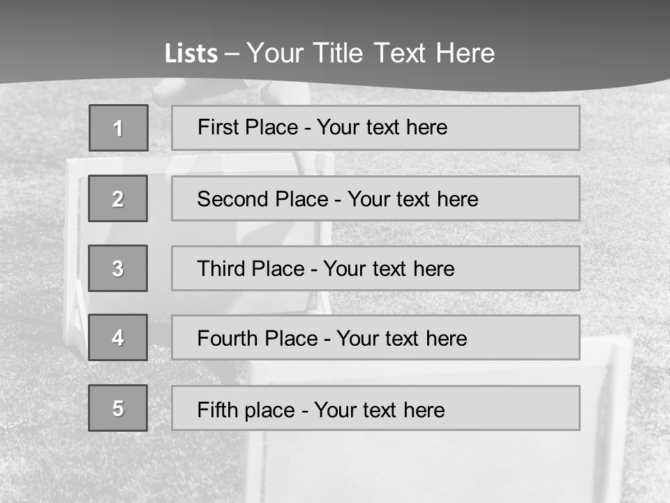 A Child Jumping Over A Chair In A Field PowerPoint Template