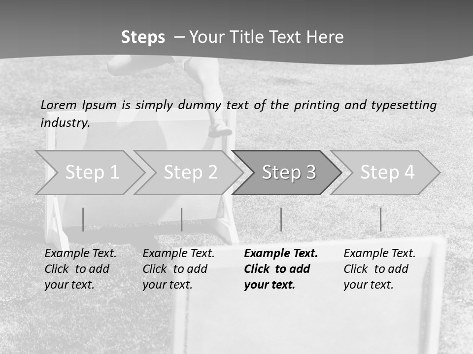 A Child Jumping Over A Chair In A Field PowerPoint Template
