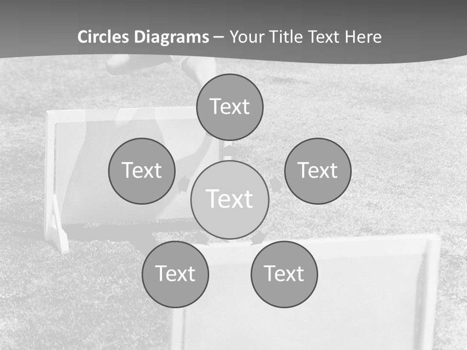 A Child Jumping Over A Chair In A Field PowerPoint Template