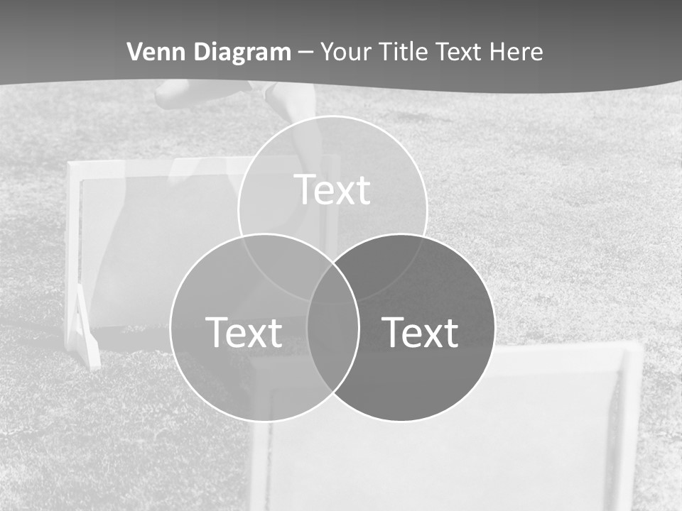 A Child Jumping Over A Chair In A Field PowerPoint Template