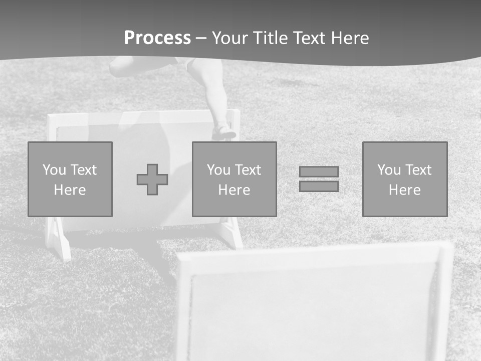 A Child Jumping Over A Chair In A Field PowerPoint Template