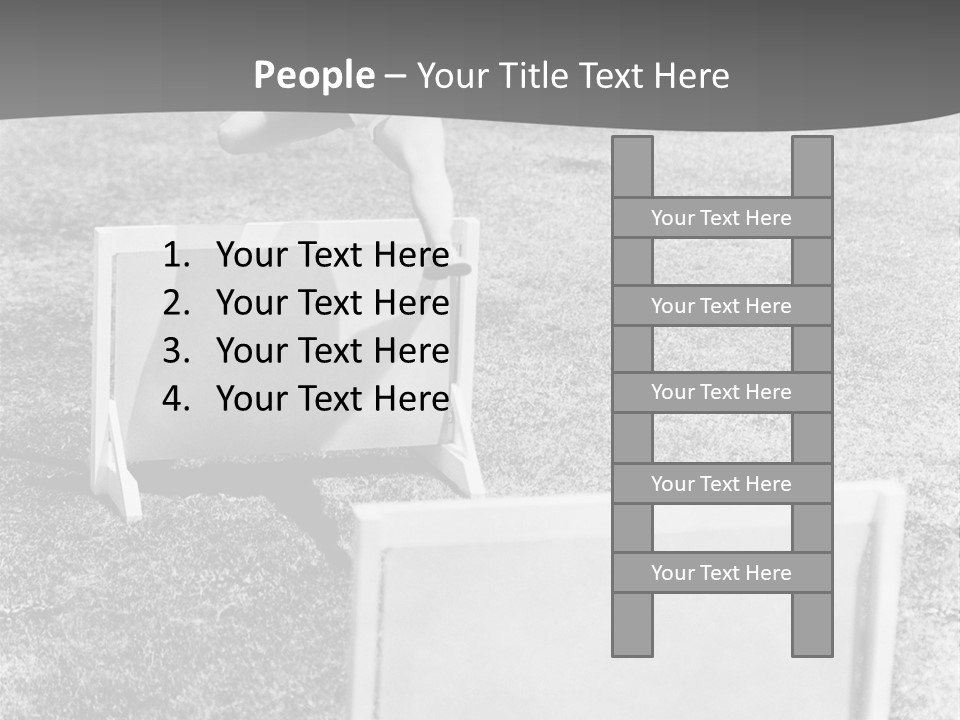 A Child Jumping Over A Chair In A Field PowerPoint Template