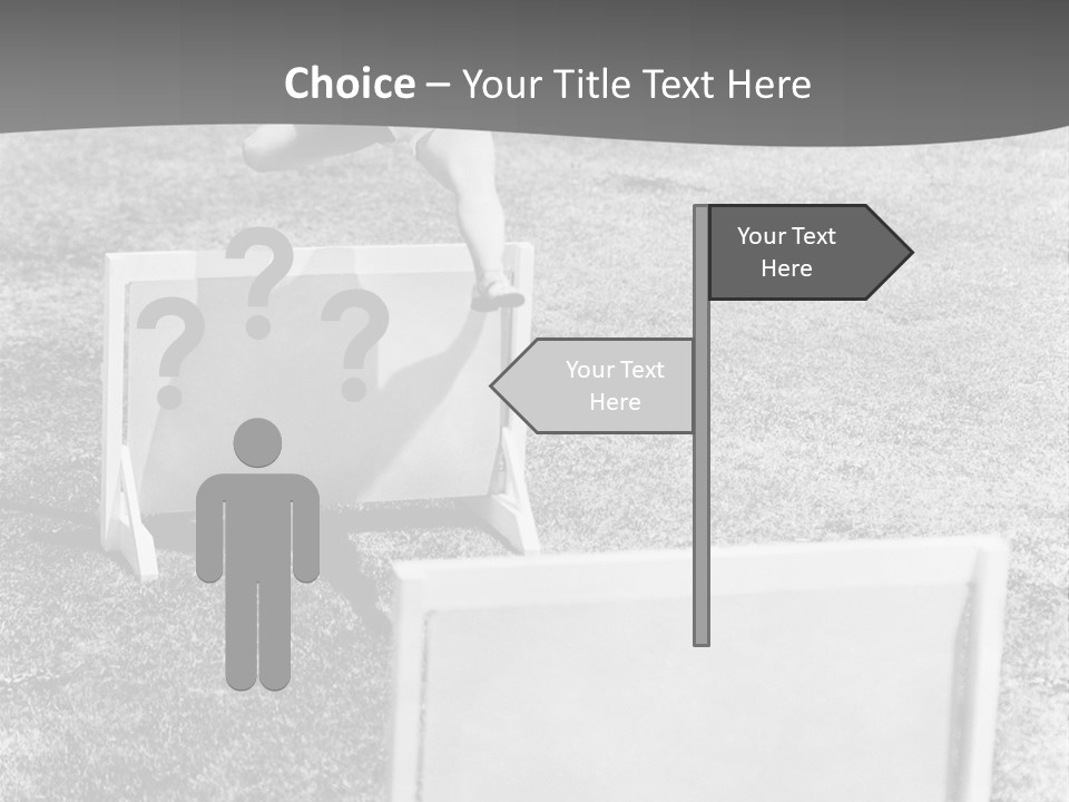A Child Jumping Over A Chair In A Field PowerPoint Template