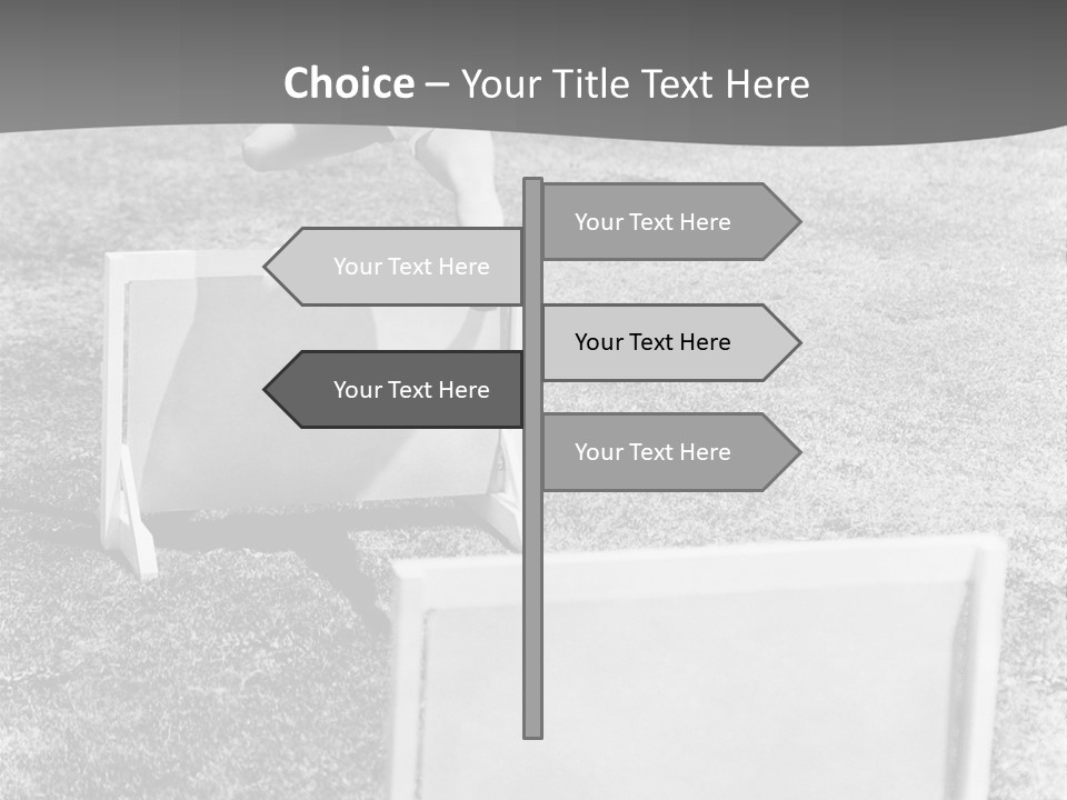 A Child Jumping Over A Chair In A Field PowerPoint Template