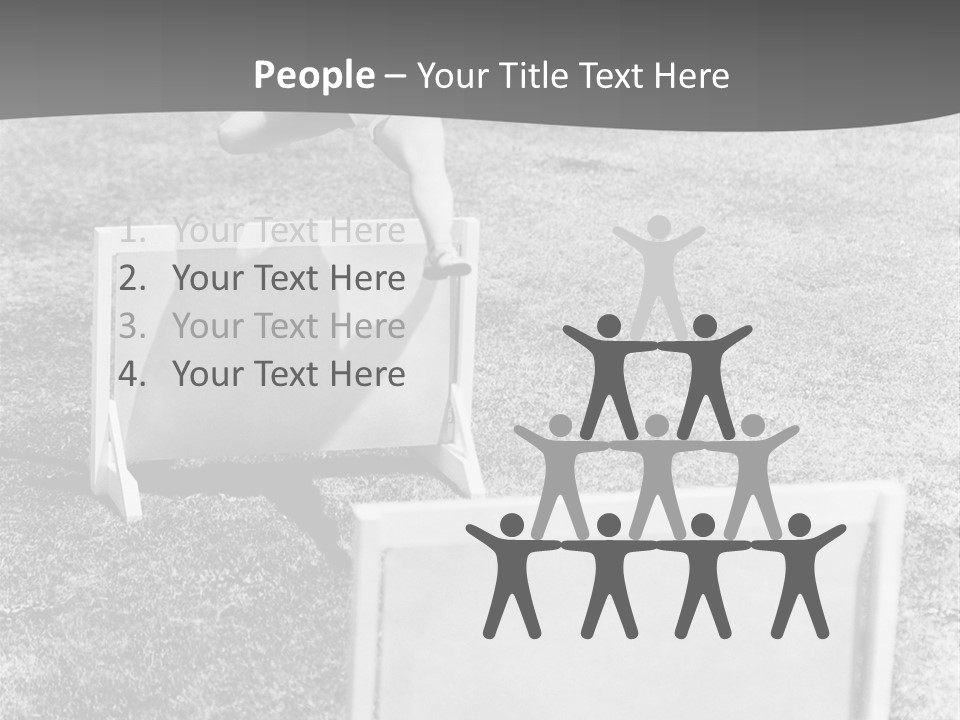 A Child Jumping Over A Chair In A Field PowerPoint Template