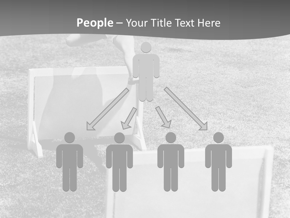 A Child Jumping Over A Chair In A Field PowerPoint Template