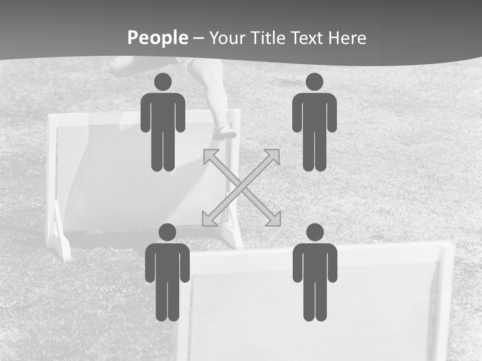 A Child Jumping Over A Chair In A Field PowerPoint Template