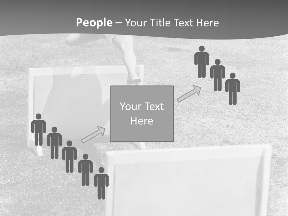 A Child Jumping Over A Chair In A Field PowerPoint Template