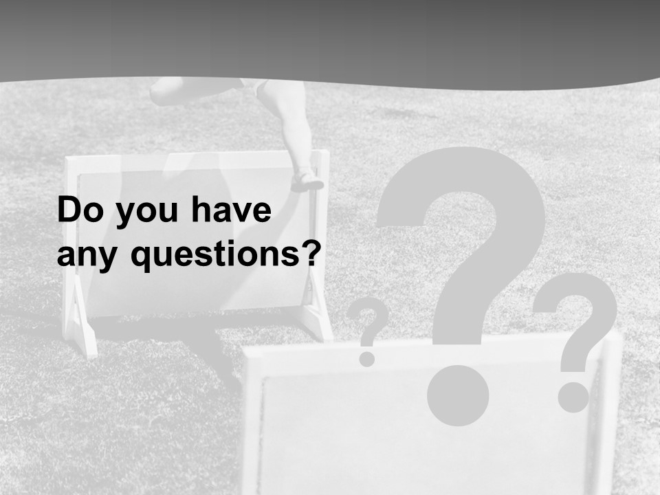 A Child Jumping Over A Chair In A Field PowerPoint Template