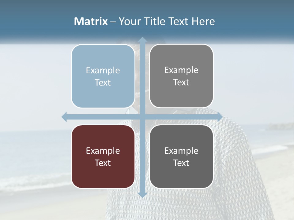 A Man Standing On A Beach With The Ocean In The Background PowerPoint Template