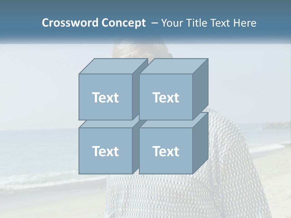 A Man Standing On A Beach With The Ocean In The Background PowerPoint Template