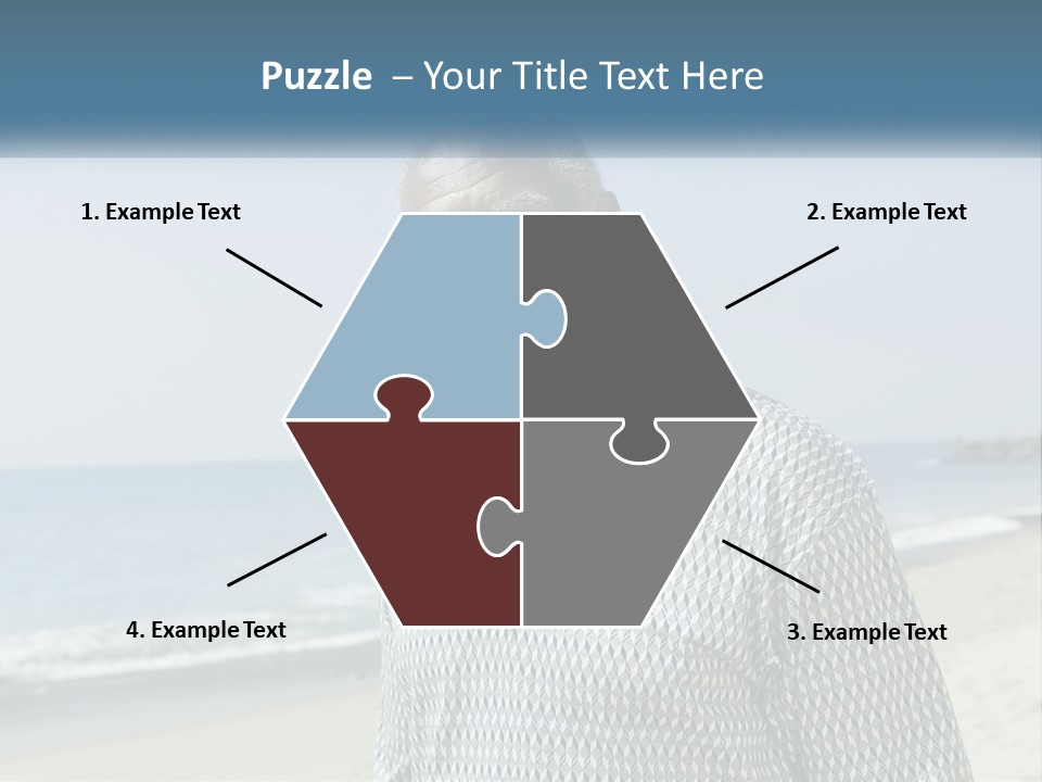 A Man Standing On A Beach With The Ocean In The Background PowerPoint Template