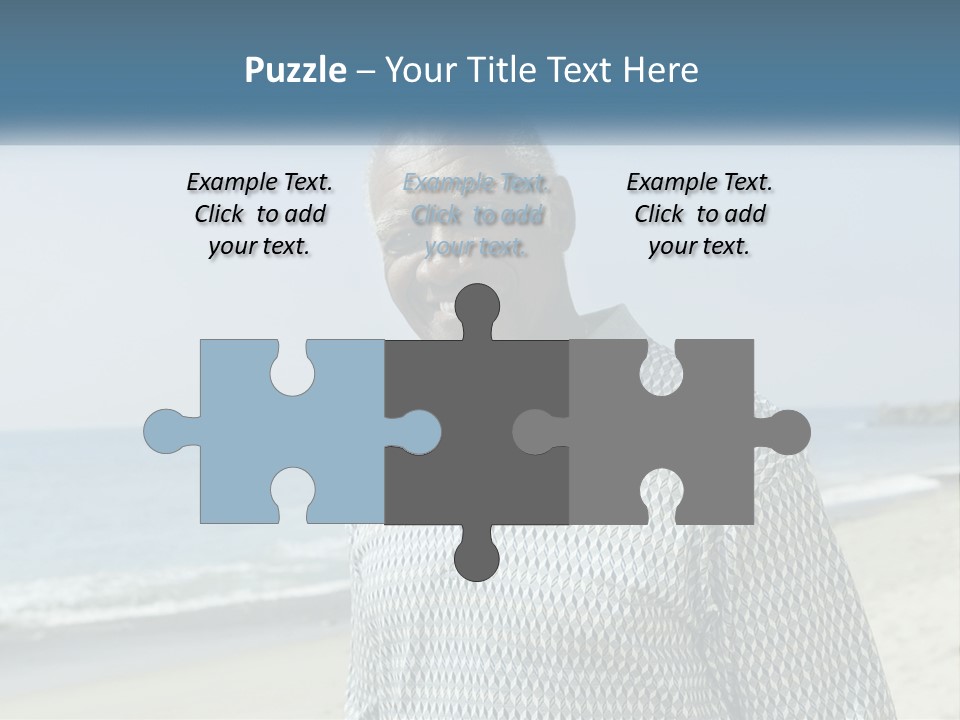 A Man Standing On A Beach With The Ocean In The Background PowerPoint Template