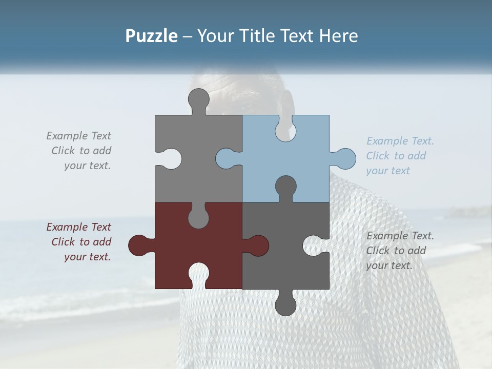 A Man Standing On A Beach With The Ocean In The Background PowerPoint Template