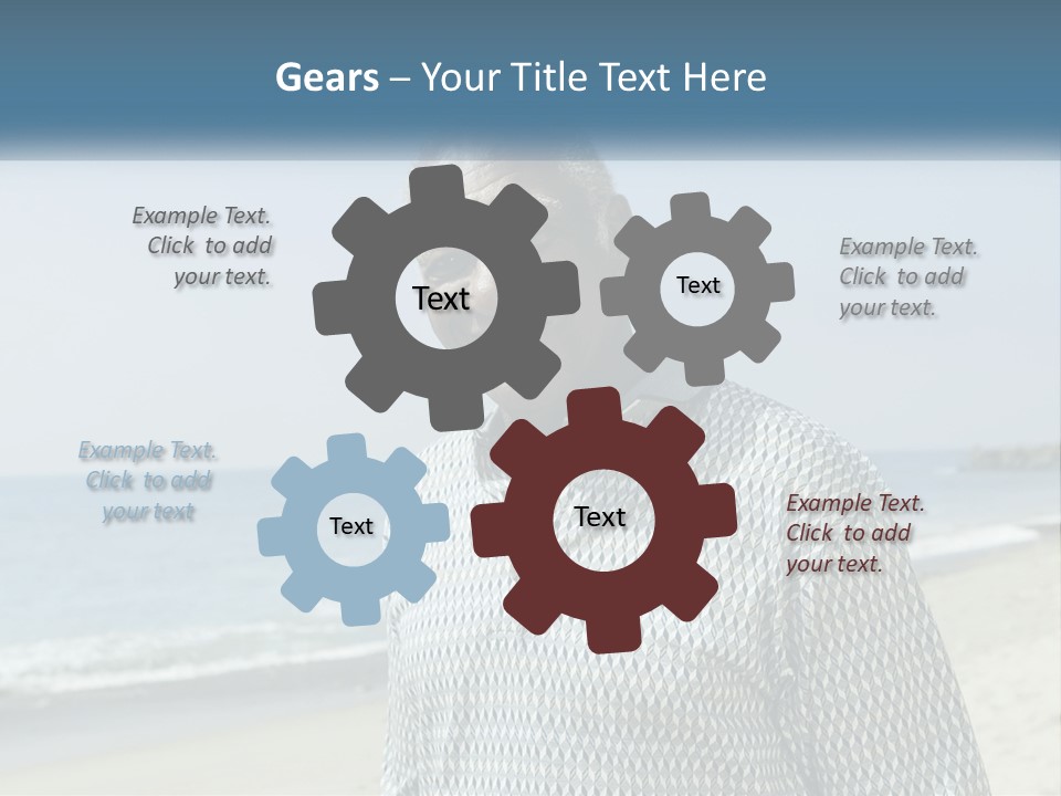 A Man Standing On A Beach With The Ocean In The Background PowerPoint Template