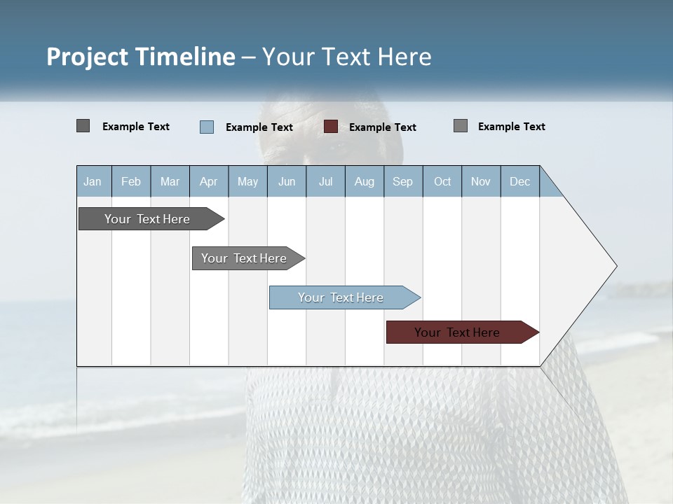 A Man Standing On A Beach With The Ocean In The Background PowerPoint Template