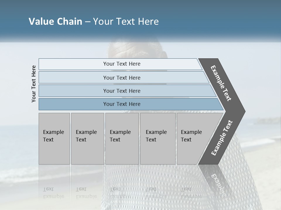 A Man Standing On A Beach With The Ocean In The Background PowerPoint Template