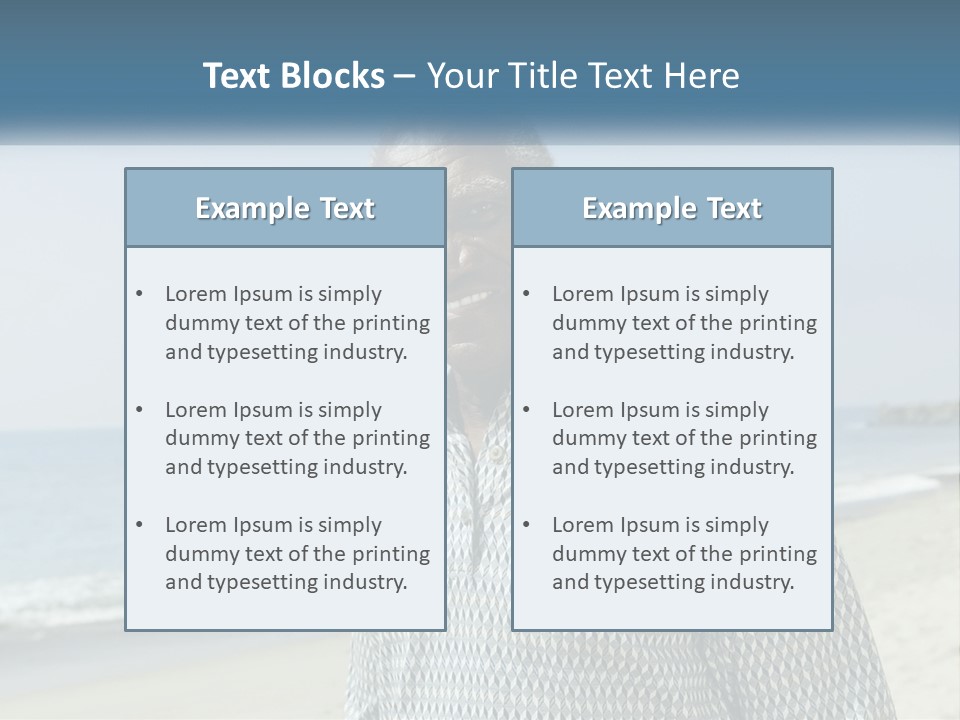 A Man Standing On A Beach With The Ocean In The Background PowerPoint Template