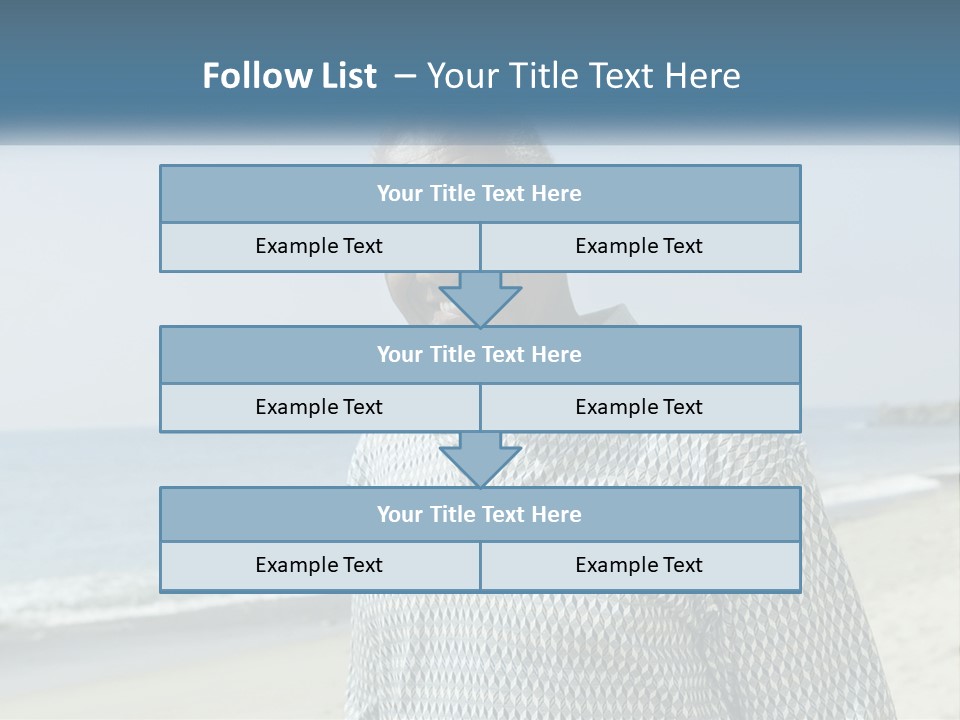 A Man Standing On A Beach With The Ocean In The Background PowerPoint Template