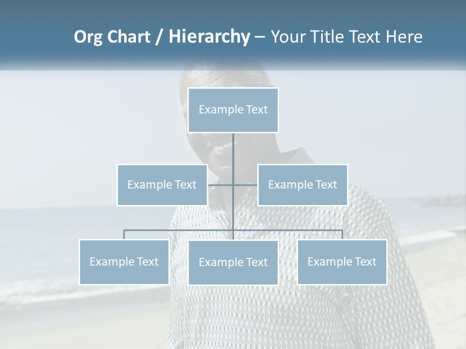 A Man Standing On A Beach With The Ocean In The Background PowerPoint Template