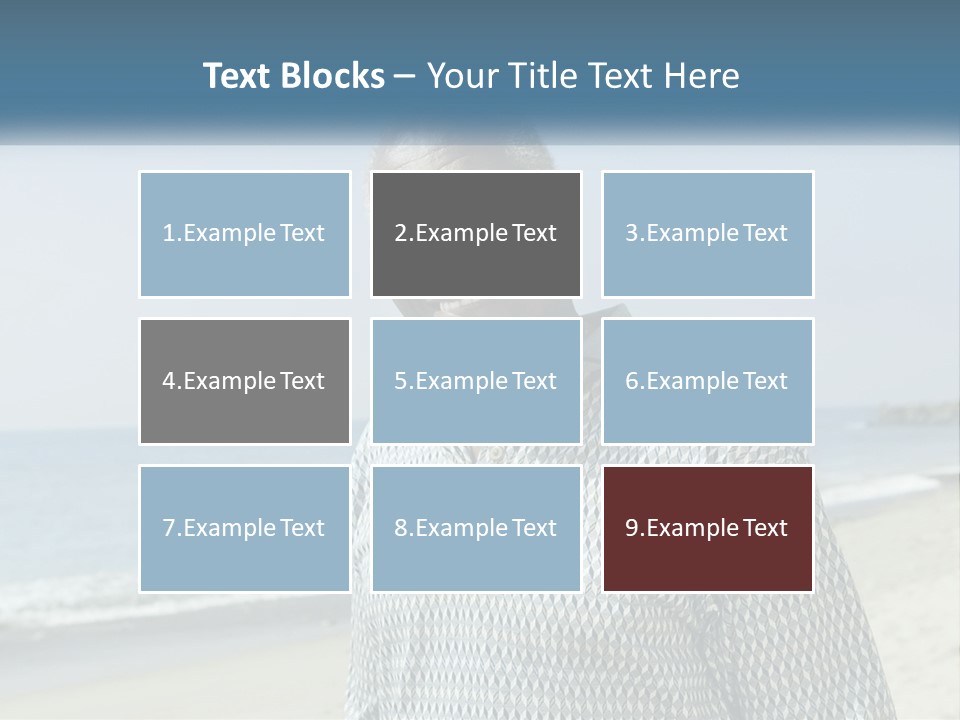 A Man Standing On A Beach With The Ocean In The Background PowerPoint Template