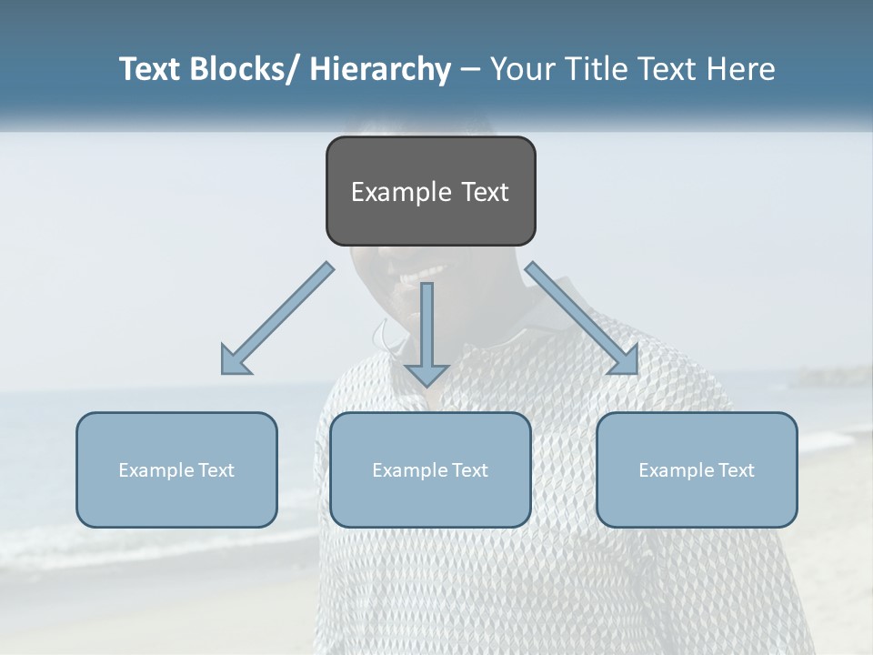 A Man Standing On A Beach With The Ocean In The Background PowerPoint Template