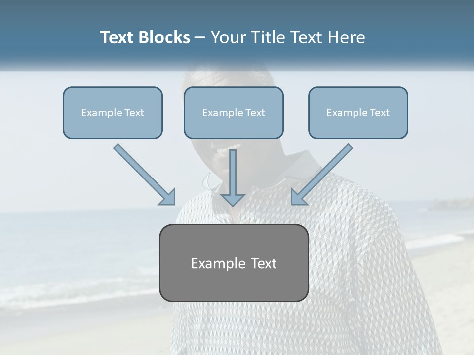A Man Standing On A Beach With The Ocean In The Background PowerPoint Template