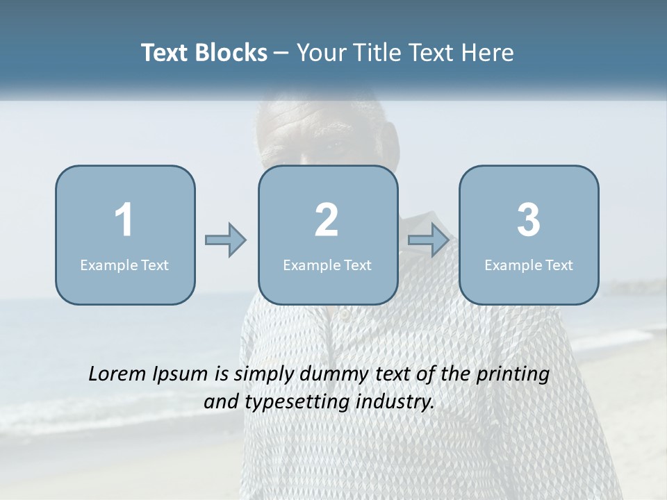 A Man Standing On A Beach With The Ocean In The Background PowerPoint Template