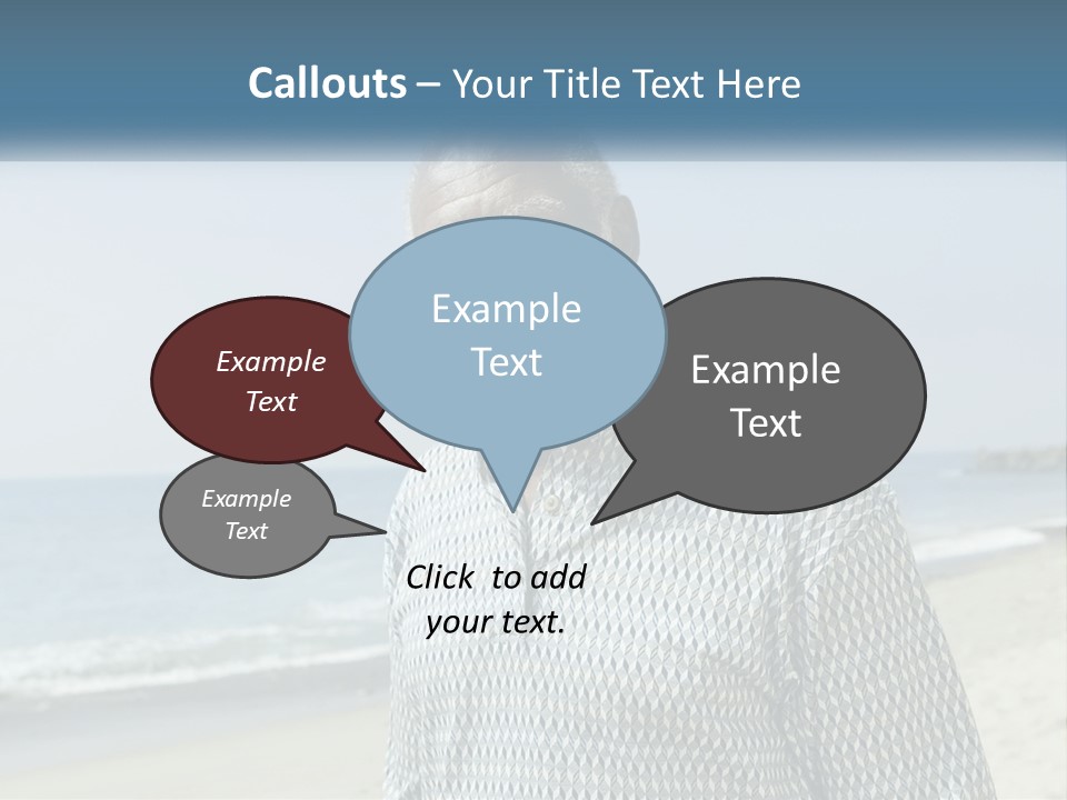 A Man Standing On A Beach With The Ocean In The Background PowerPoint Template