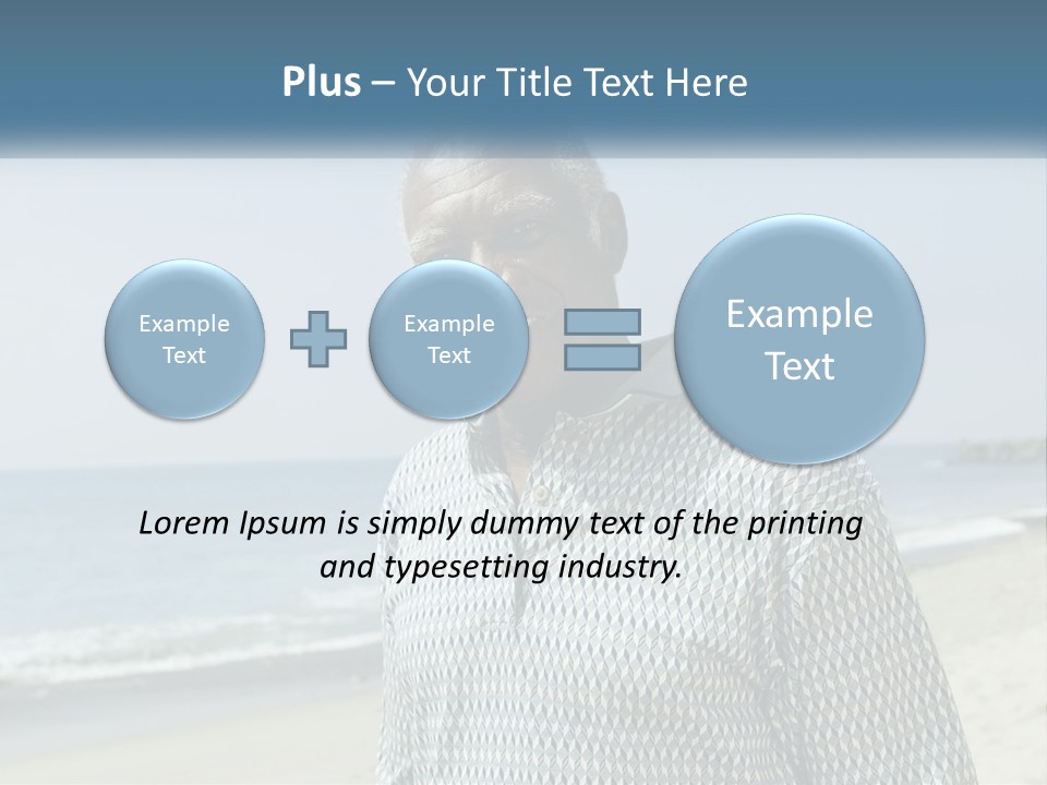 A Man Standing On A Beach With The Ocean In The Background PowerPoint Template