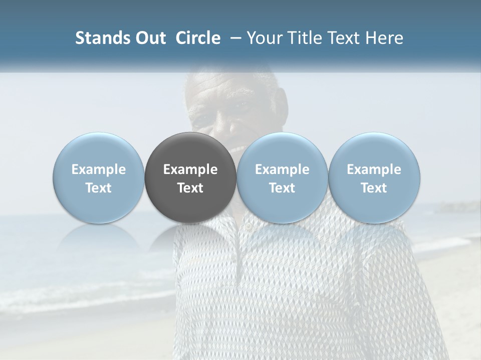 A Man Standing On A Beach With The Ocean In The Background PowerPoint Template